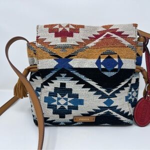 Fossil Crossbody Bag in Aztec